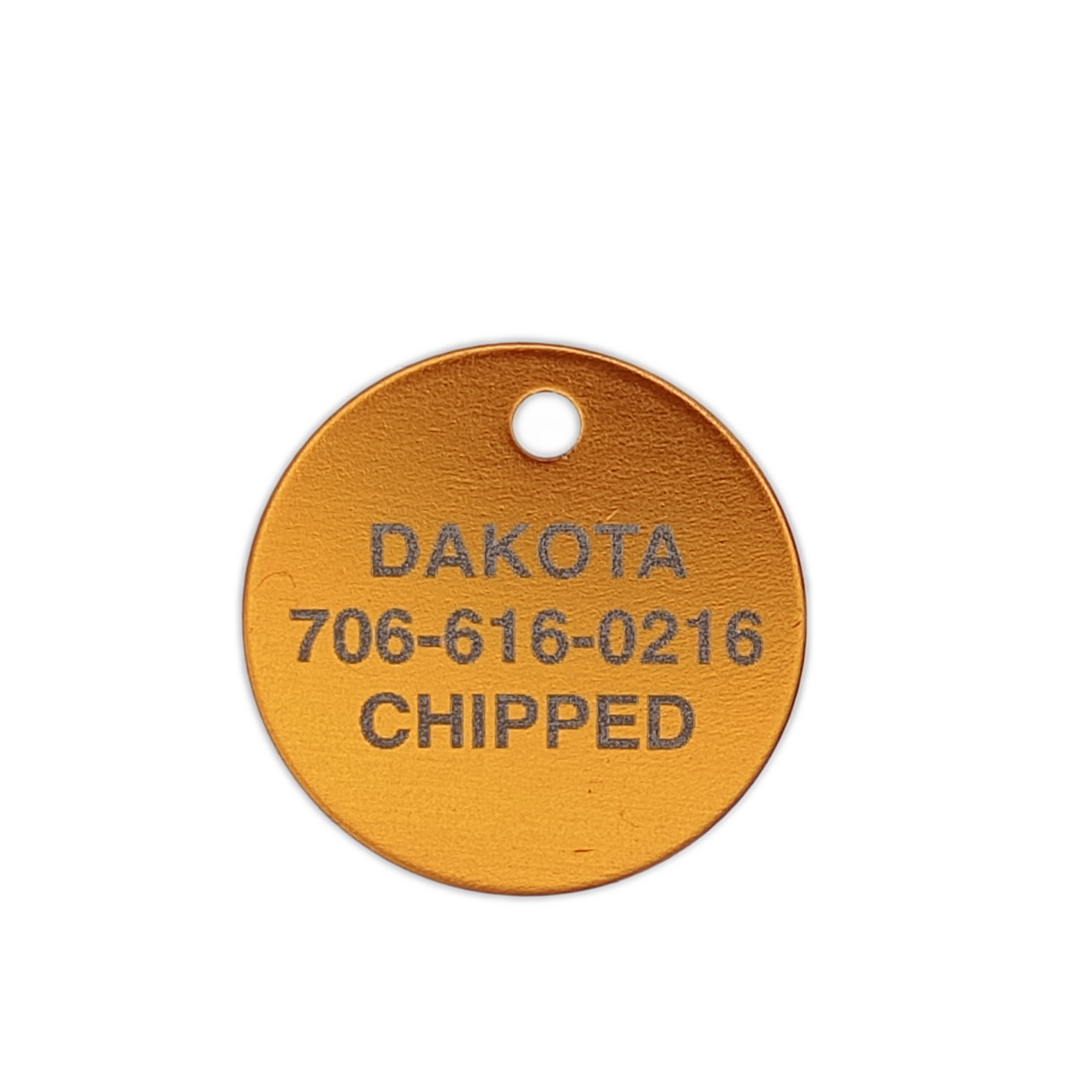 Yellow Round Pet Tag.