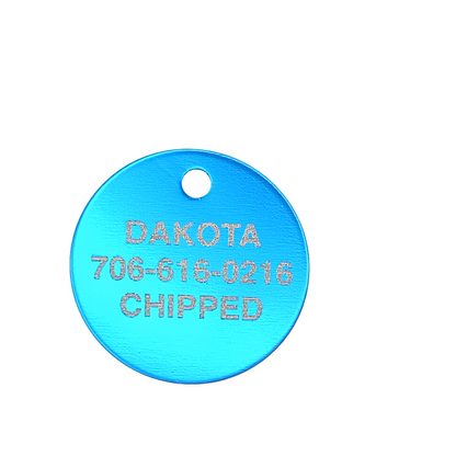 Light Blue Round Pet Tag