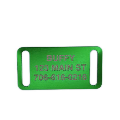 Green Slide-On Pet Tag.