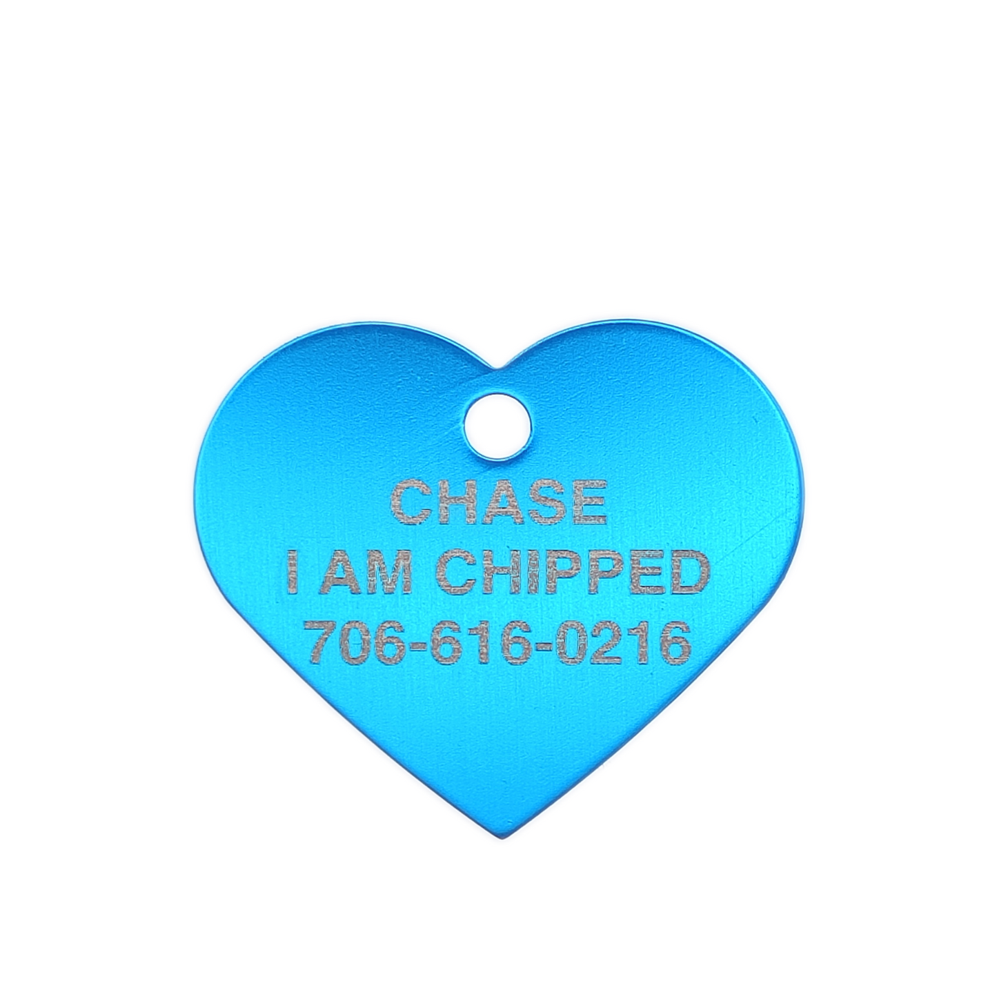 Light Blue Heart Shaped Pet Tag