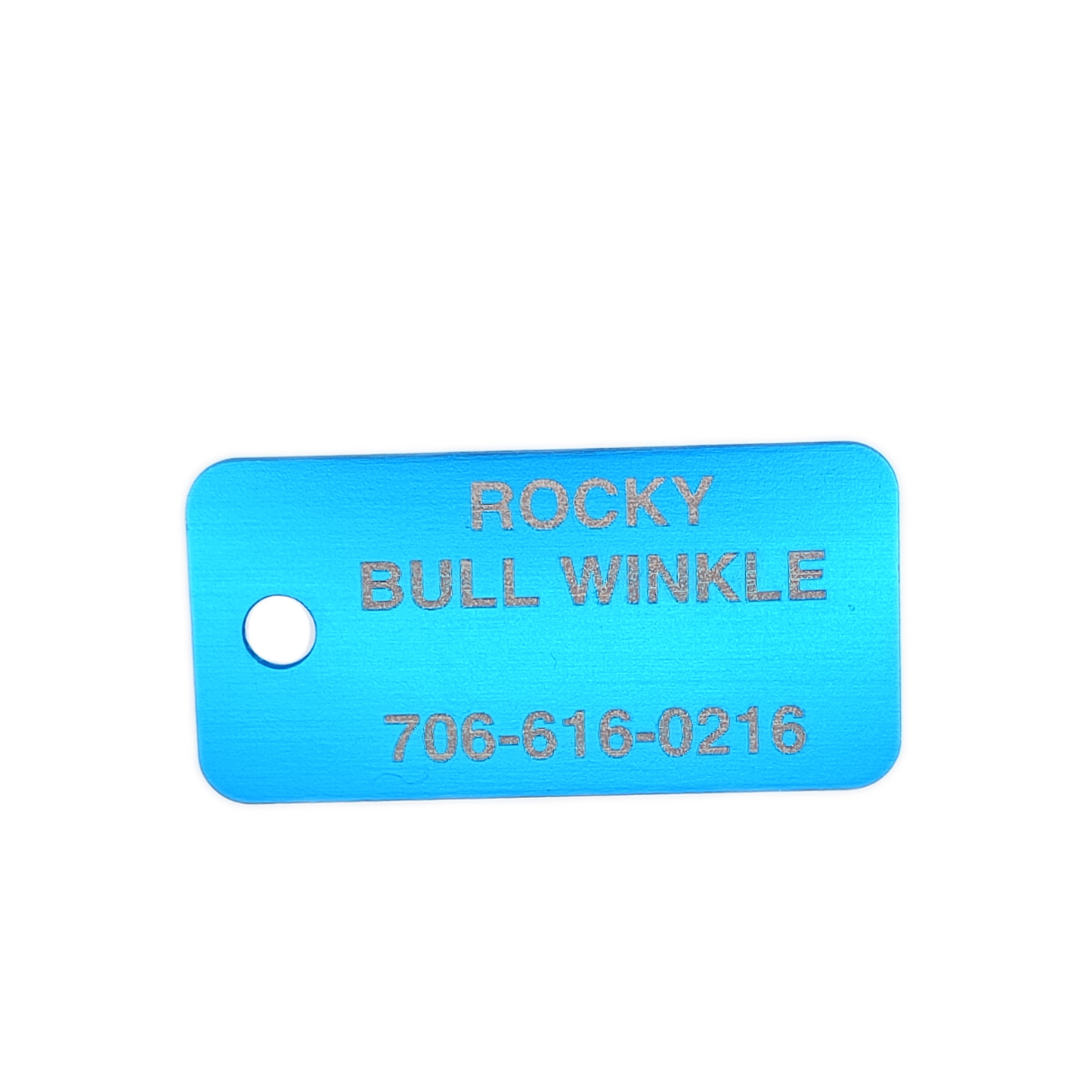 Light Blue Rectangular Pet Tag