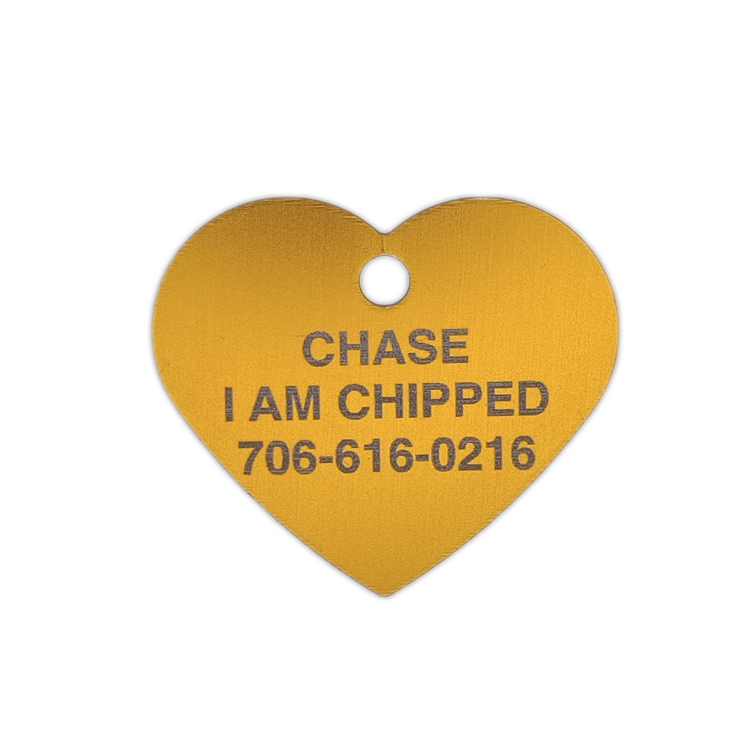 Yellow Heart Shaped Pet Tag