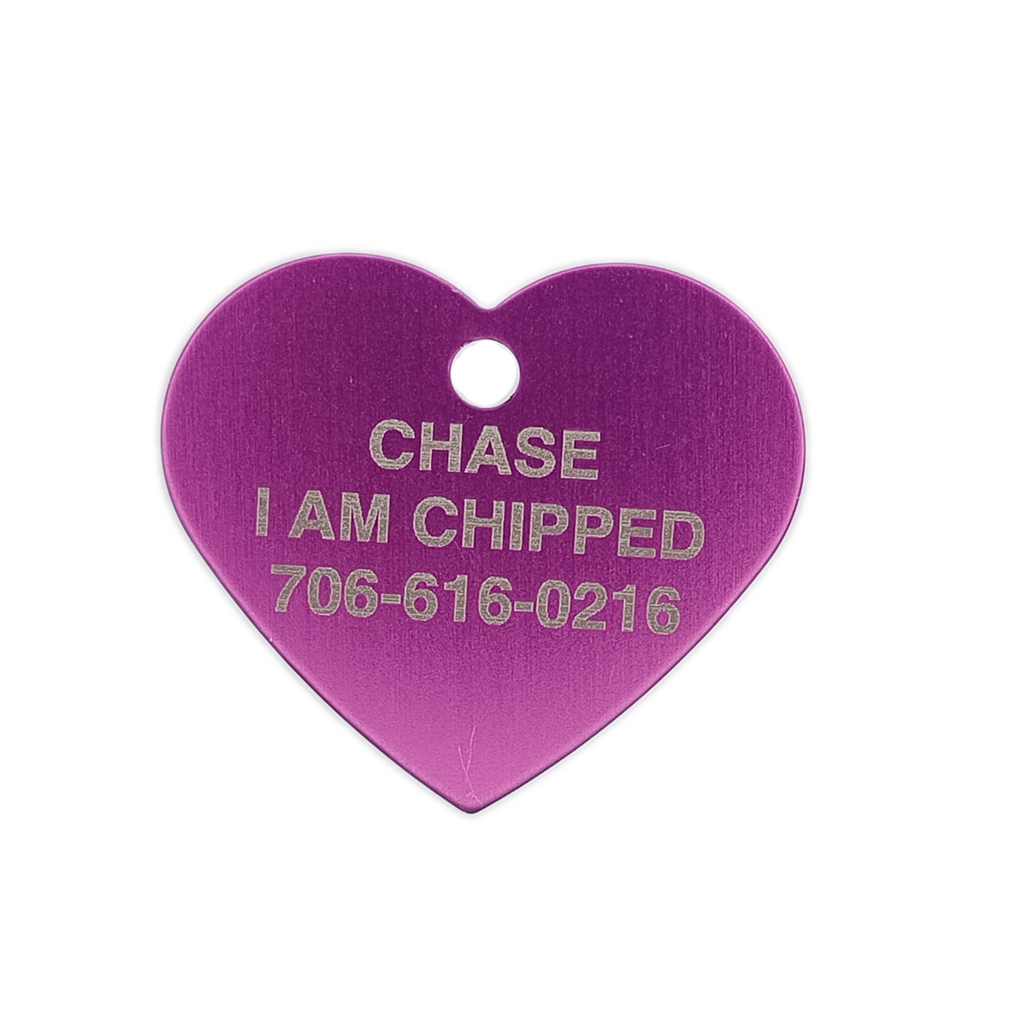 Purple Heart Shaped Pet Tag