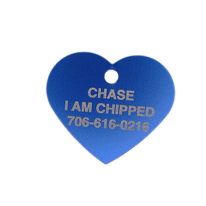 Dark Blue Heart Shaped Pet Tag