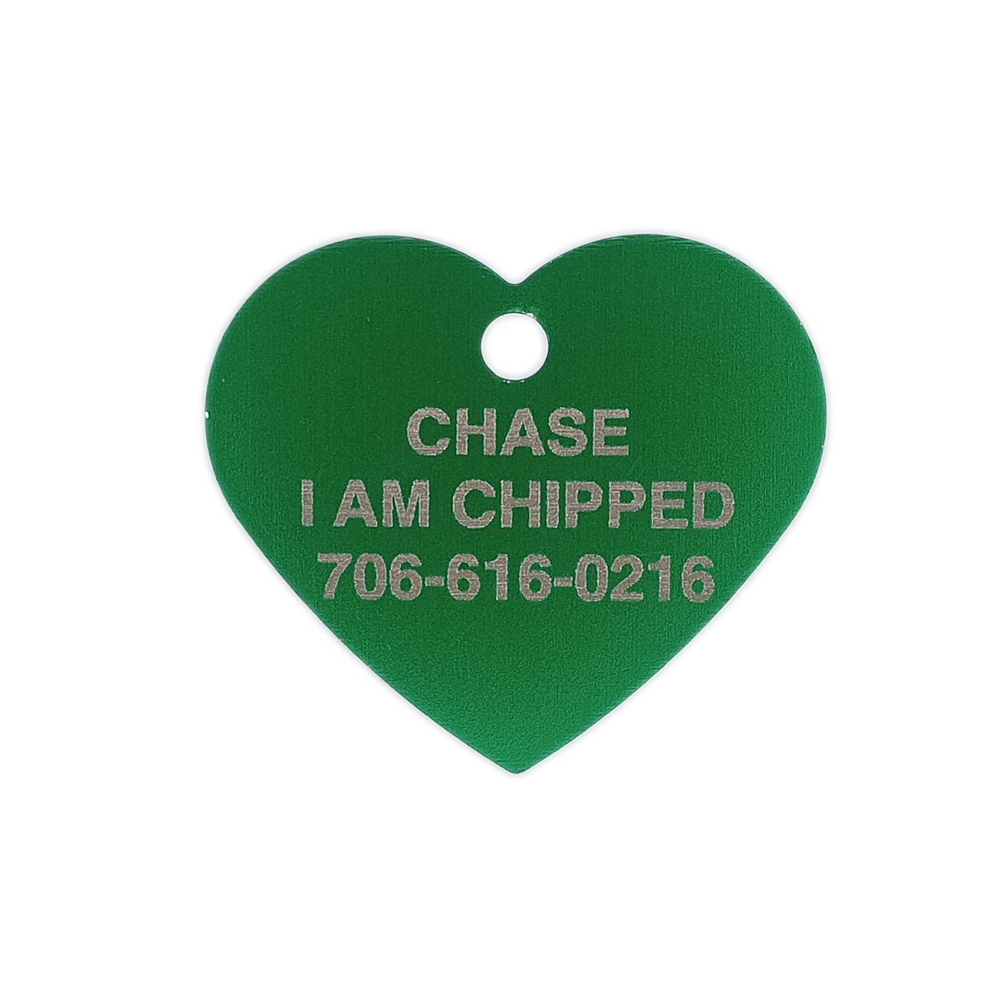 Green Heart Shaped Pet Tag