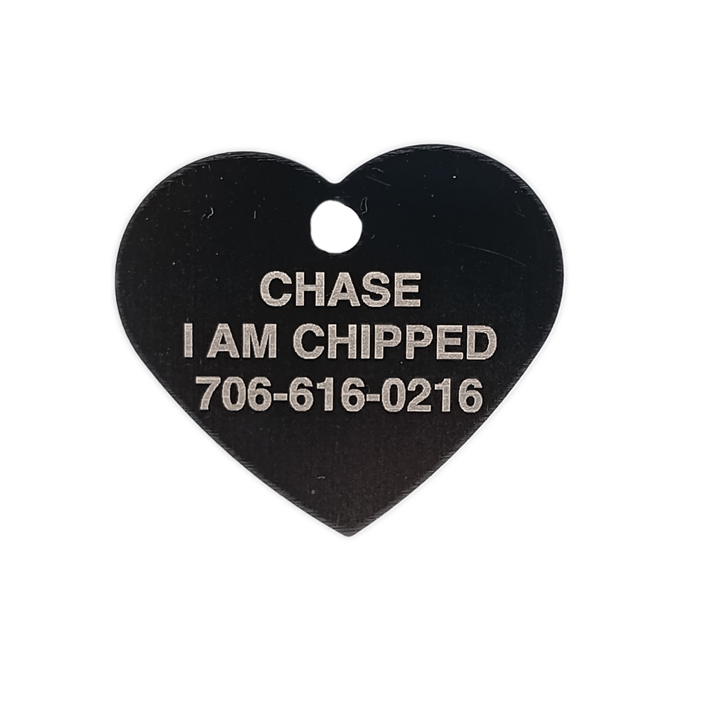 Black Heart Shaped Pet Tag