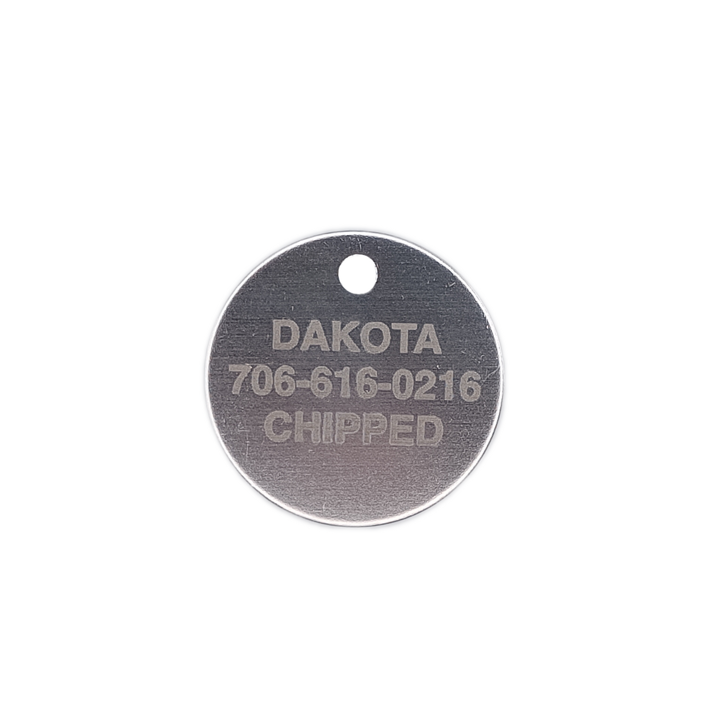 Silver Colored Round Pet Tag