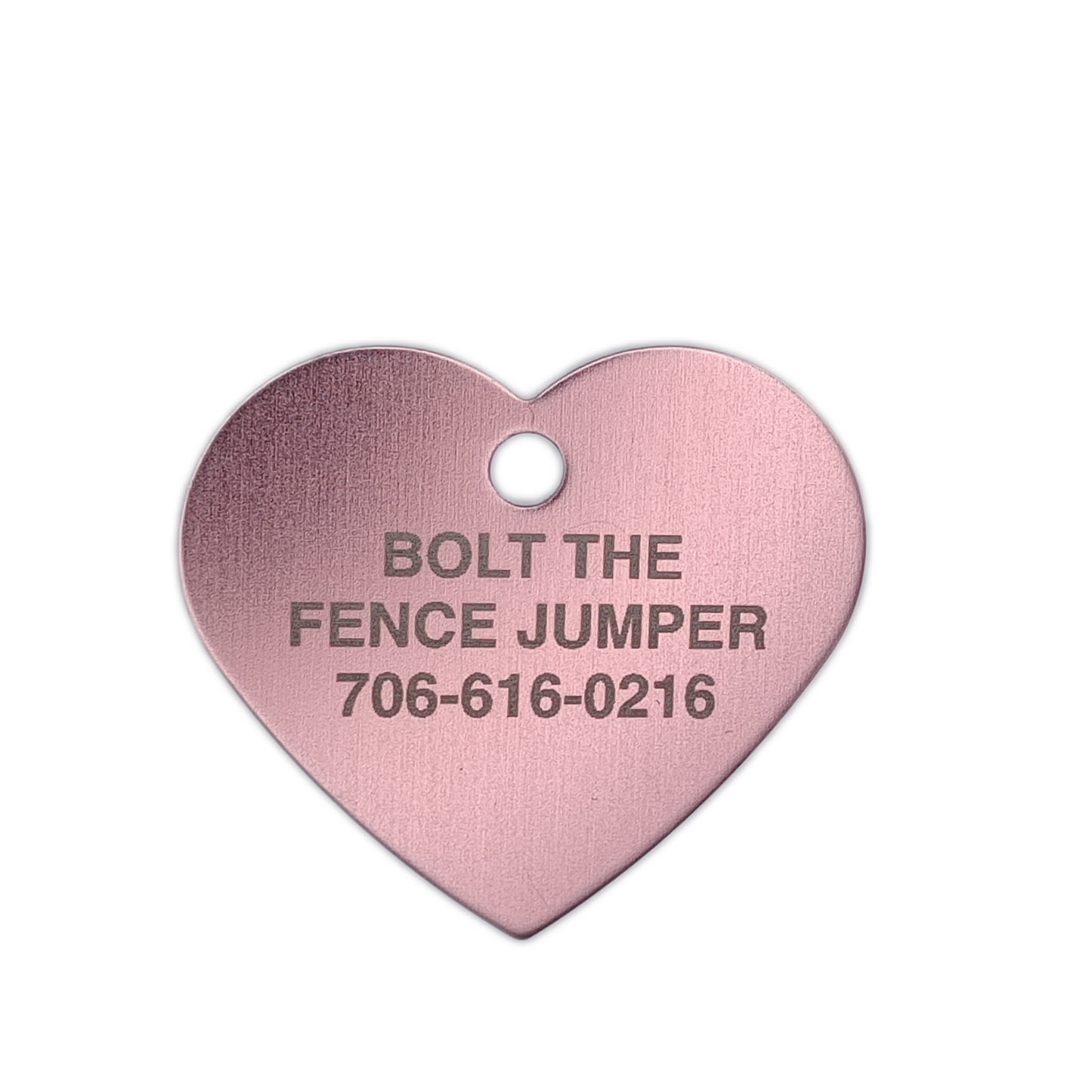 Light Pink Heart Shaped Pet Tag.