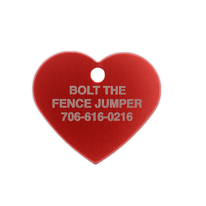 Red Heart Shaped Pet Tag