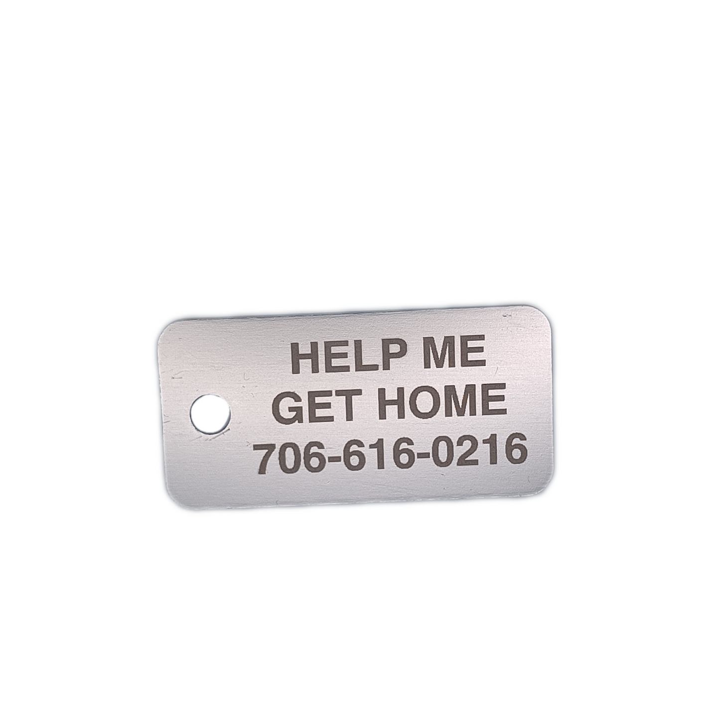 Silver Colored Rectangular Pet Tag