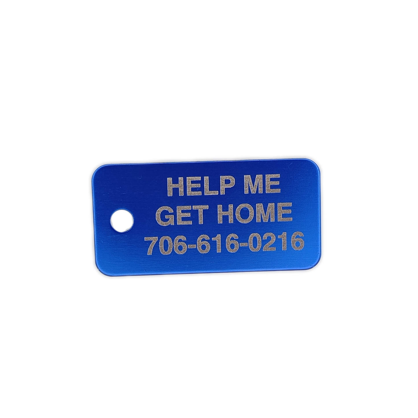 Dark Blue Rectangular Pet Tag