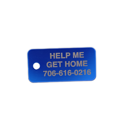 Dark Blue Rectangular Pet Tag