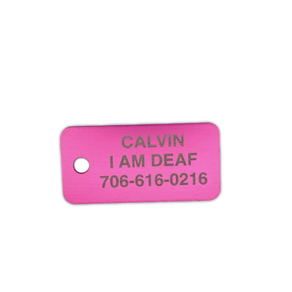 Dark Pink Rectangular Pet Tag