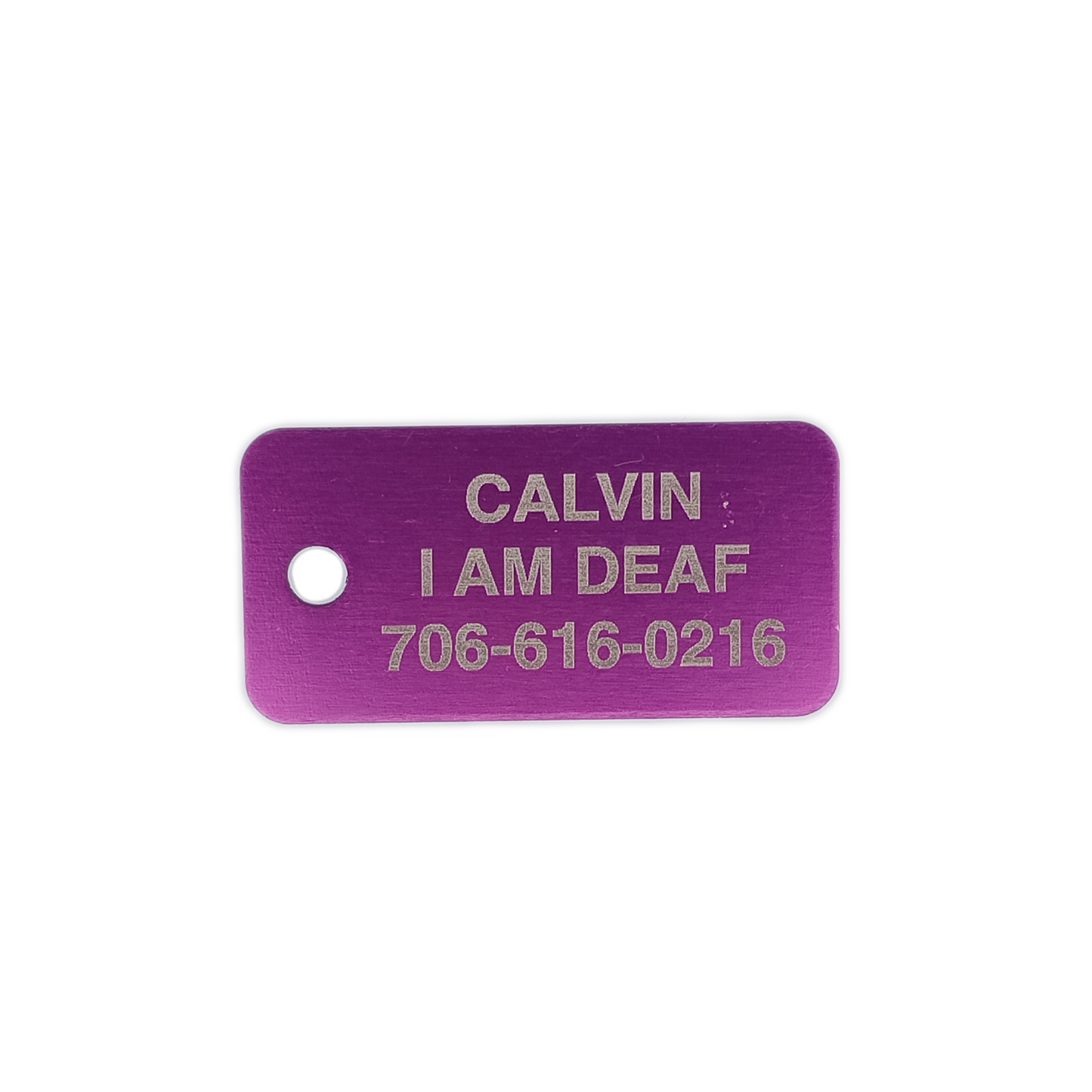 Purple Rectangular Pet Tag