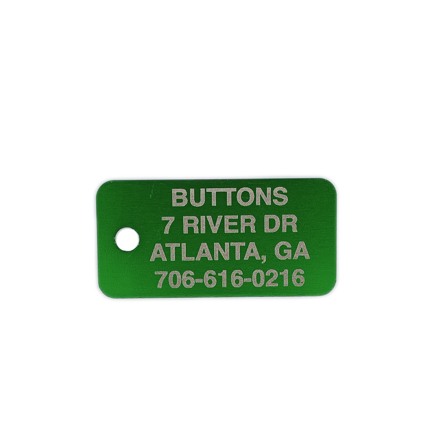 Green Rectangular Pet Tag,