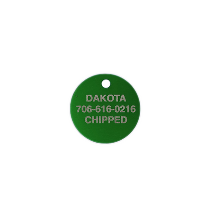 Green Round Pet Tag