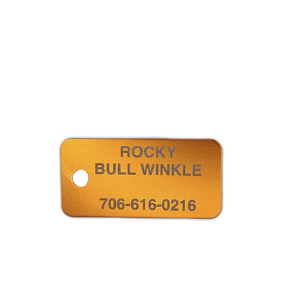 Yellow Rectangular Pet Tag