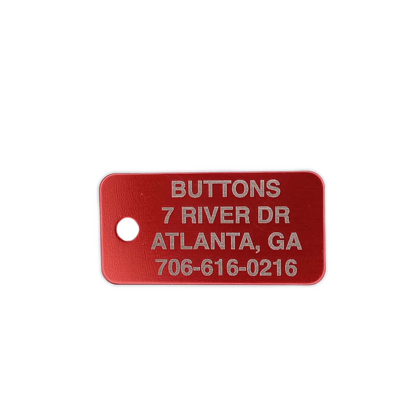 Red Rectangular Pet Tag.