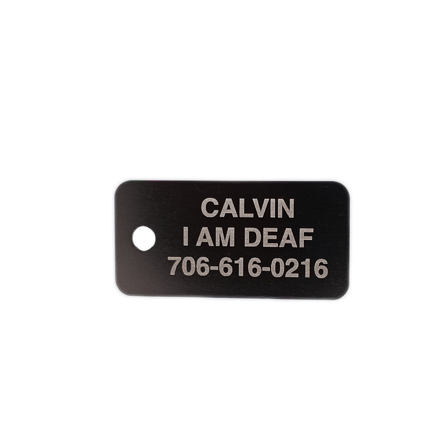 Black Rectangular Pet Tag