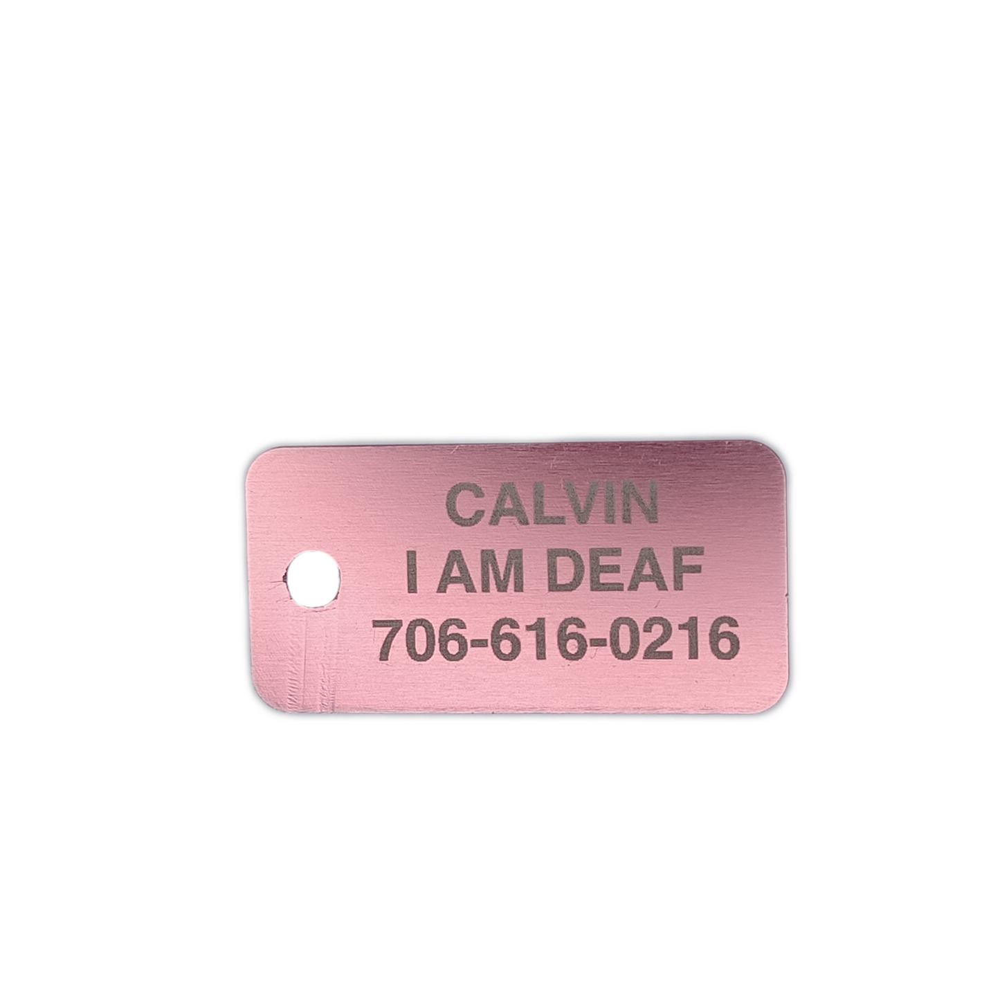 Light Pink Rectangular Pet Tag