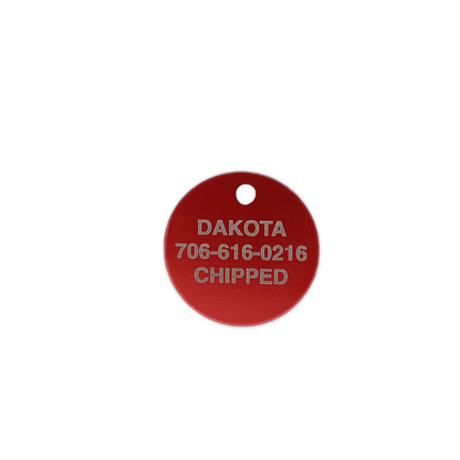 Red Round Pet Tag