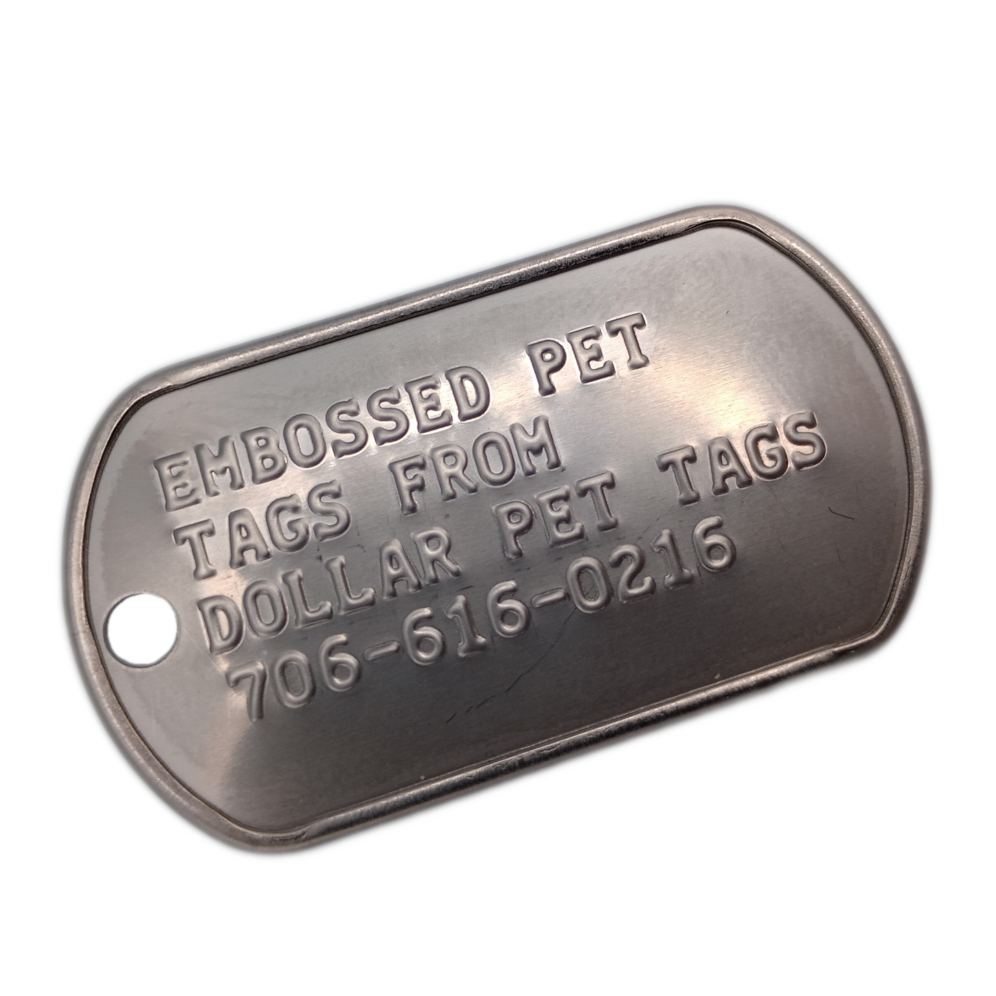 Embossed Military Dog Tag Pet Tag