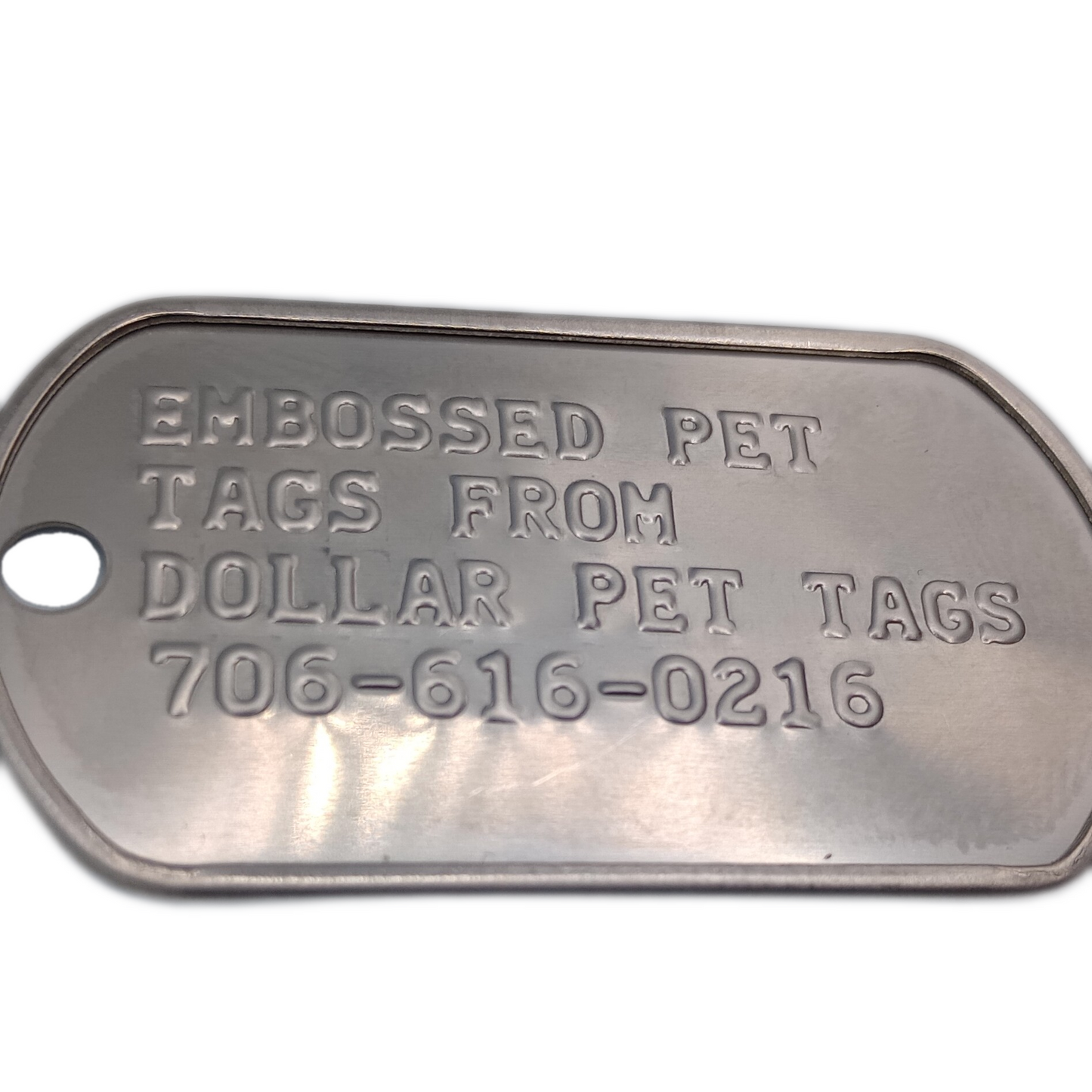 Embossed Military Dog Tag Pet Tag