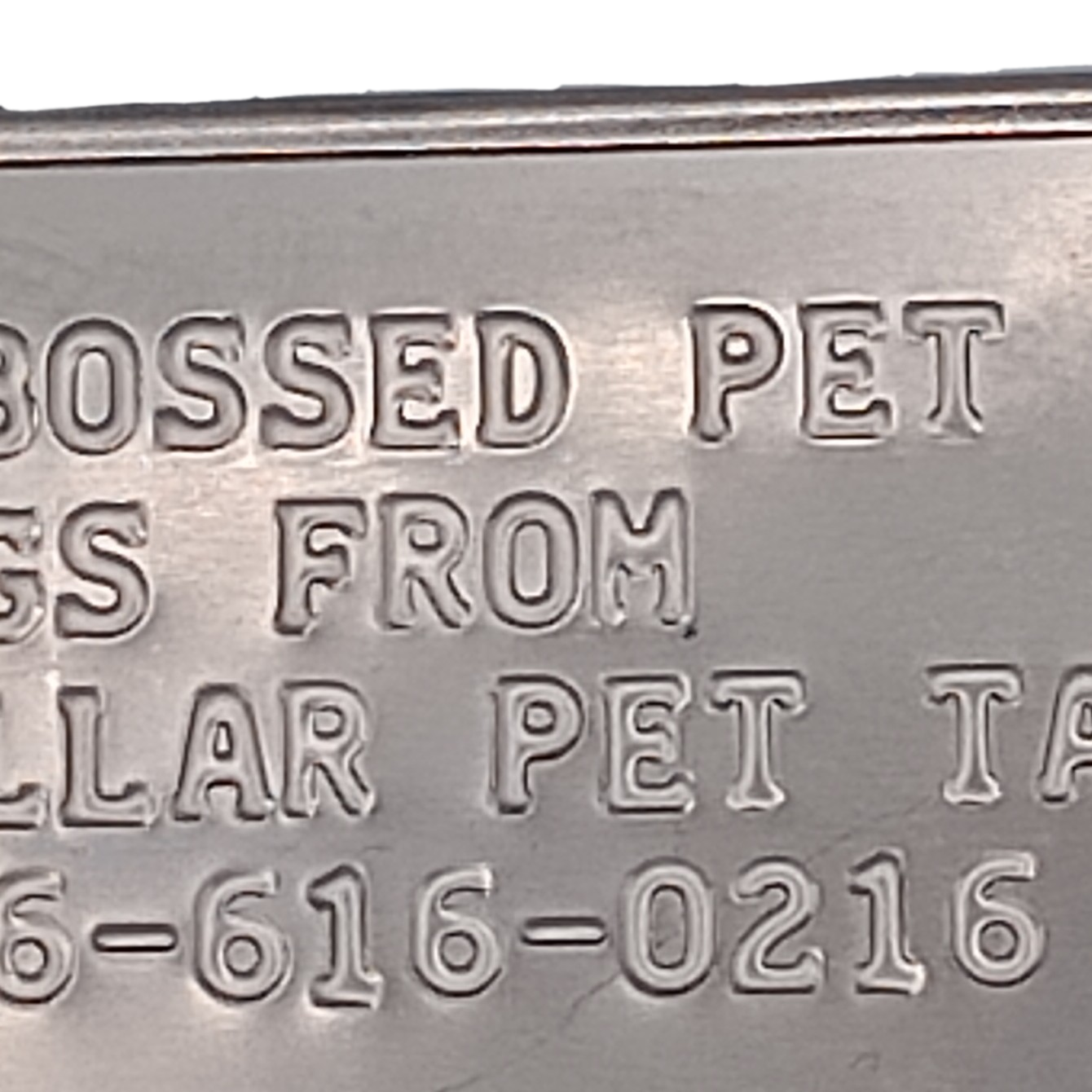 Embossed Military Dog Tag Pet Tag