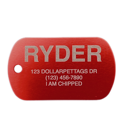 Red Military Style Pet Tag