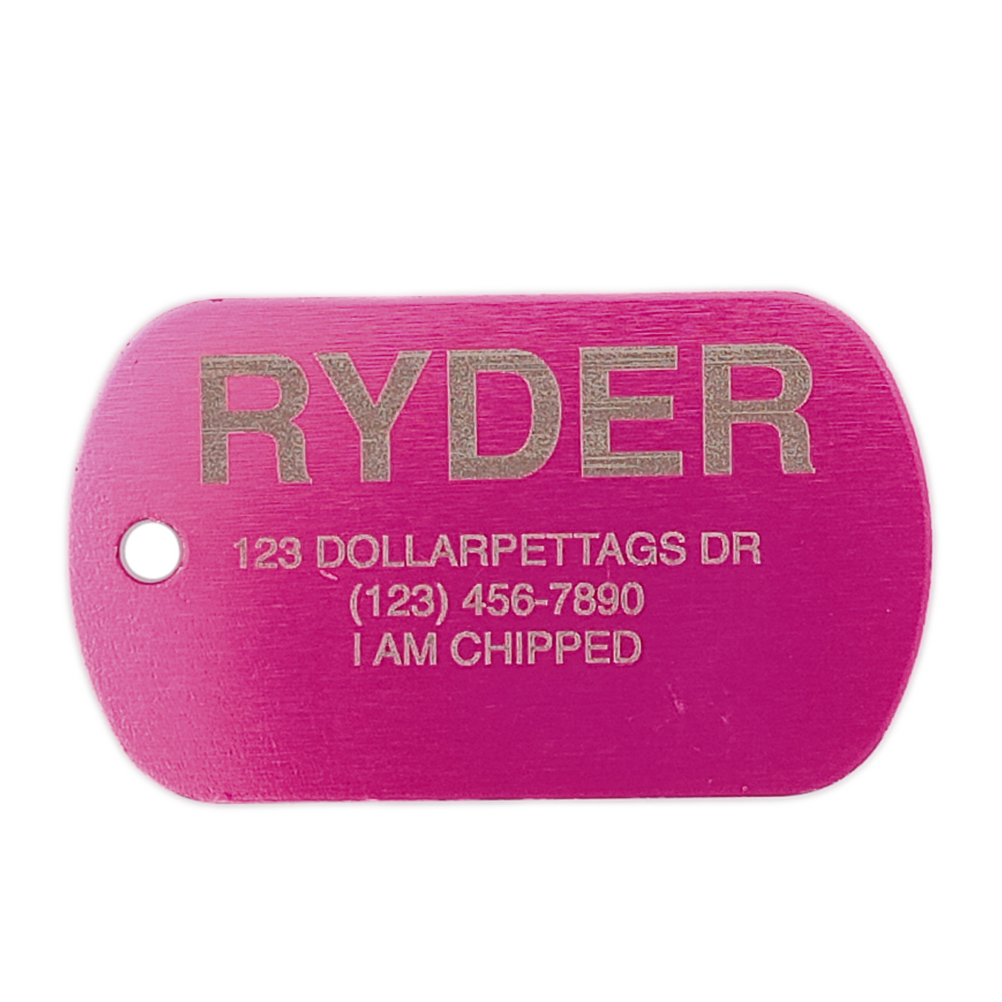 Pink Military Style Pet Tag