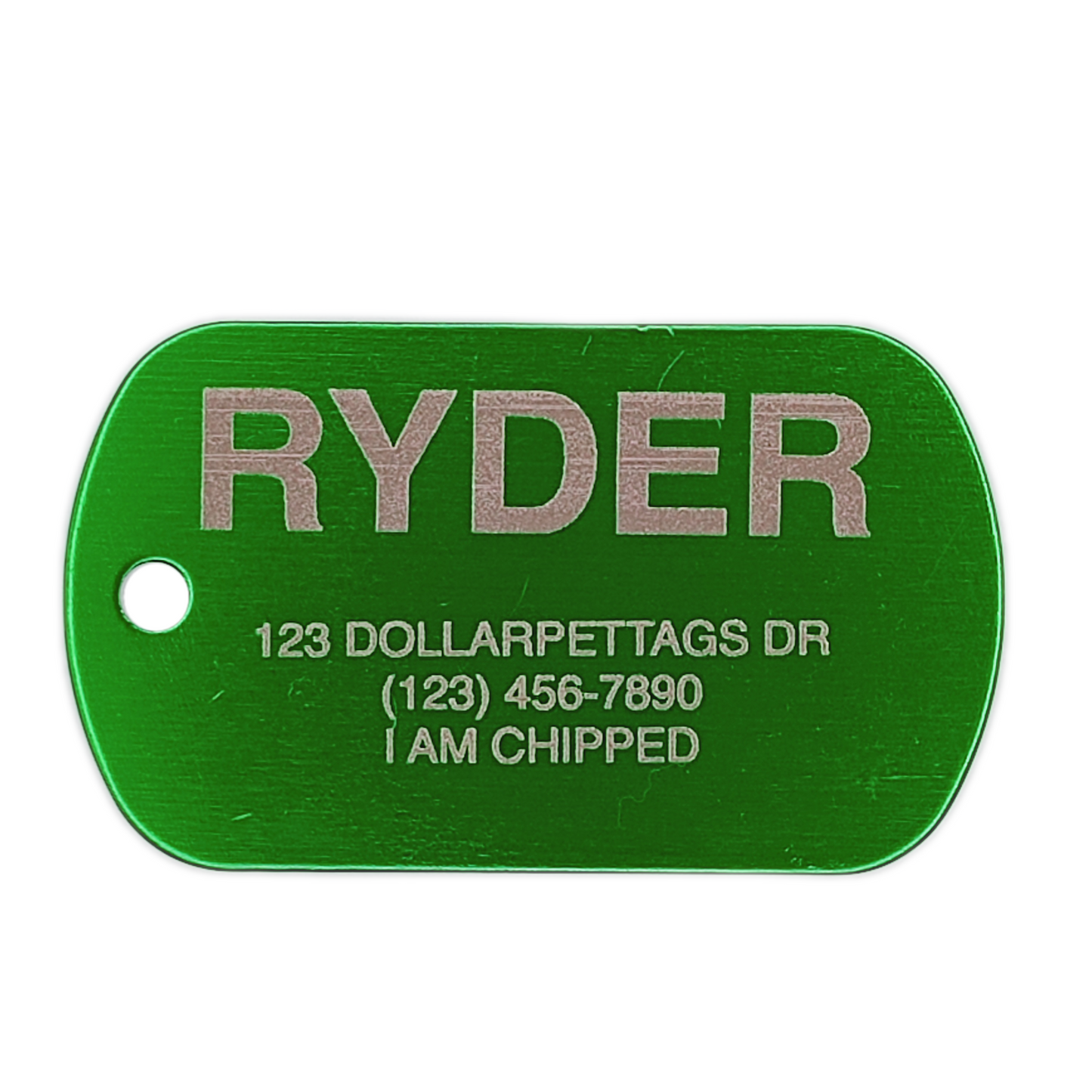 Green Military Style Pet Tag