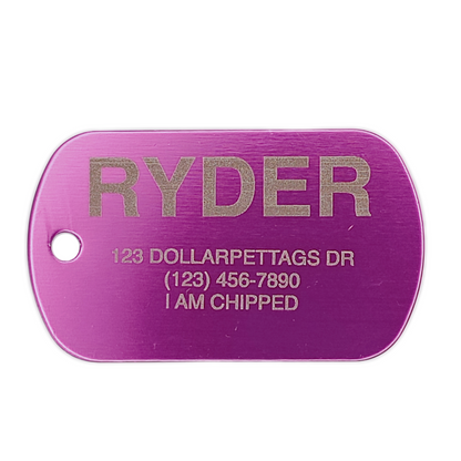 Purple Military Style Pet Tag