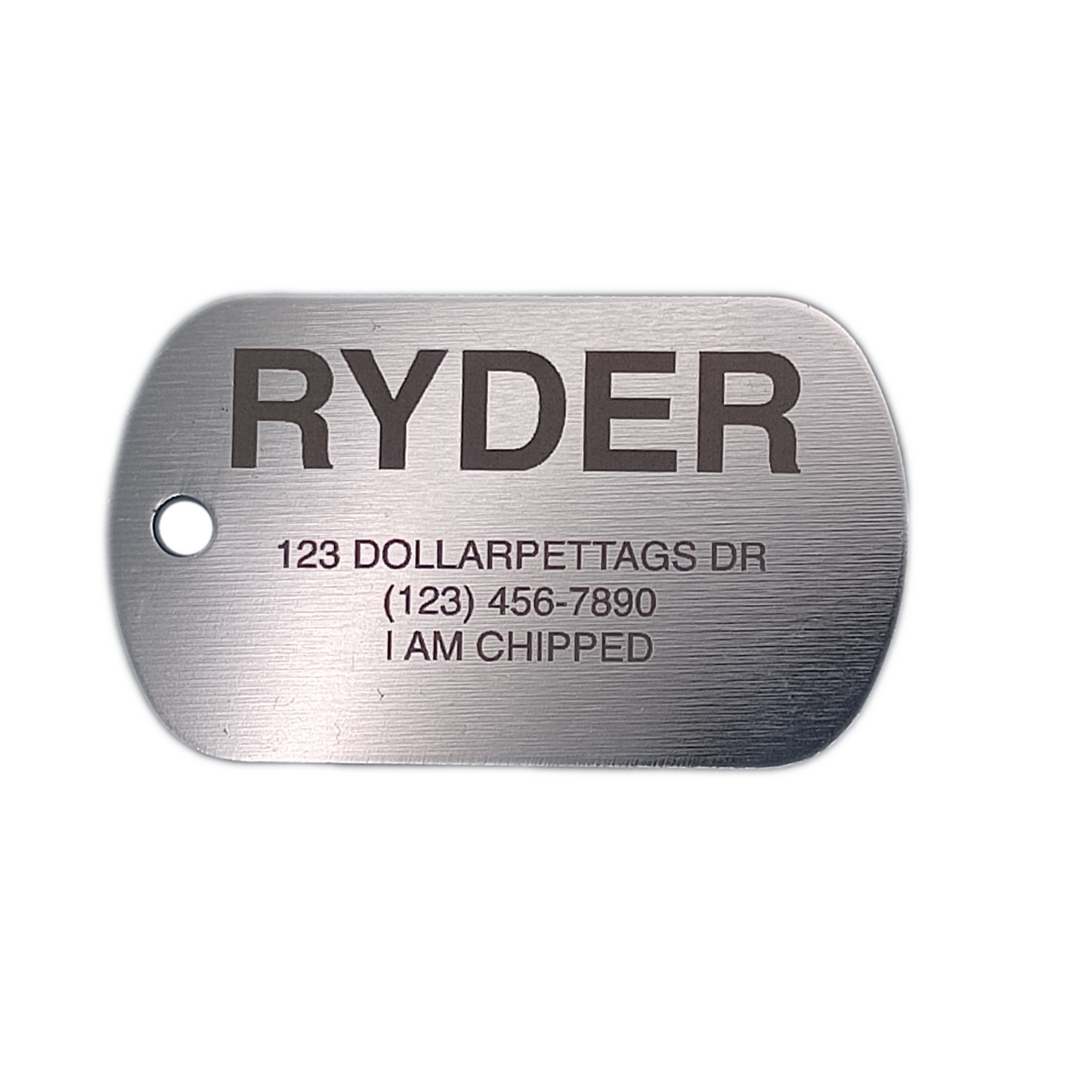 Silver Colored Military Style Pet Tag.