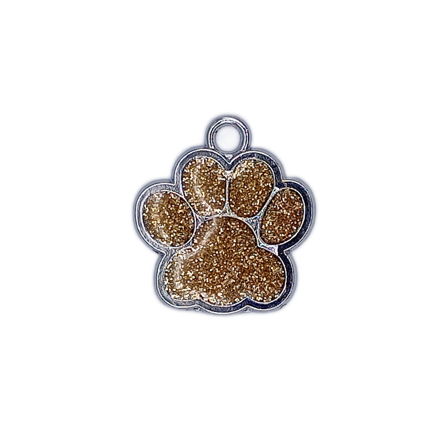 Yellow Glitter Paw Pet Tag (.7 inch)