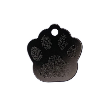 Black Large Paw Pet Tag (1.4 inch)