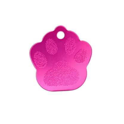 Dark Pink Large Paw Pet Tag (1.4 inch)