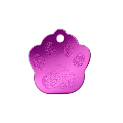 Purple Large Paw Pet Tag (1.4 inch)