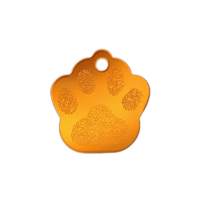 Yellow Large Paw Pet Tag (1.4 inch)