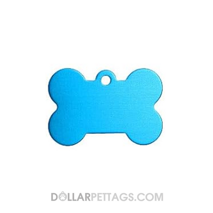 Light Blue Bone Shaped Pet Tag