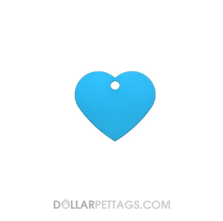 Light Blue Heart Shaped Pet Tag