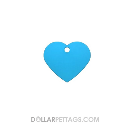 Light Blue Heart Shaped Pet Tag