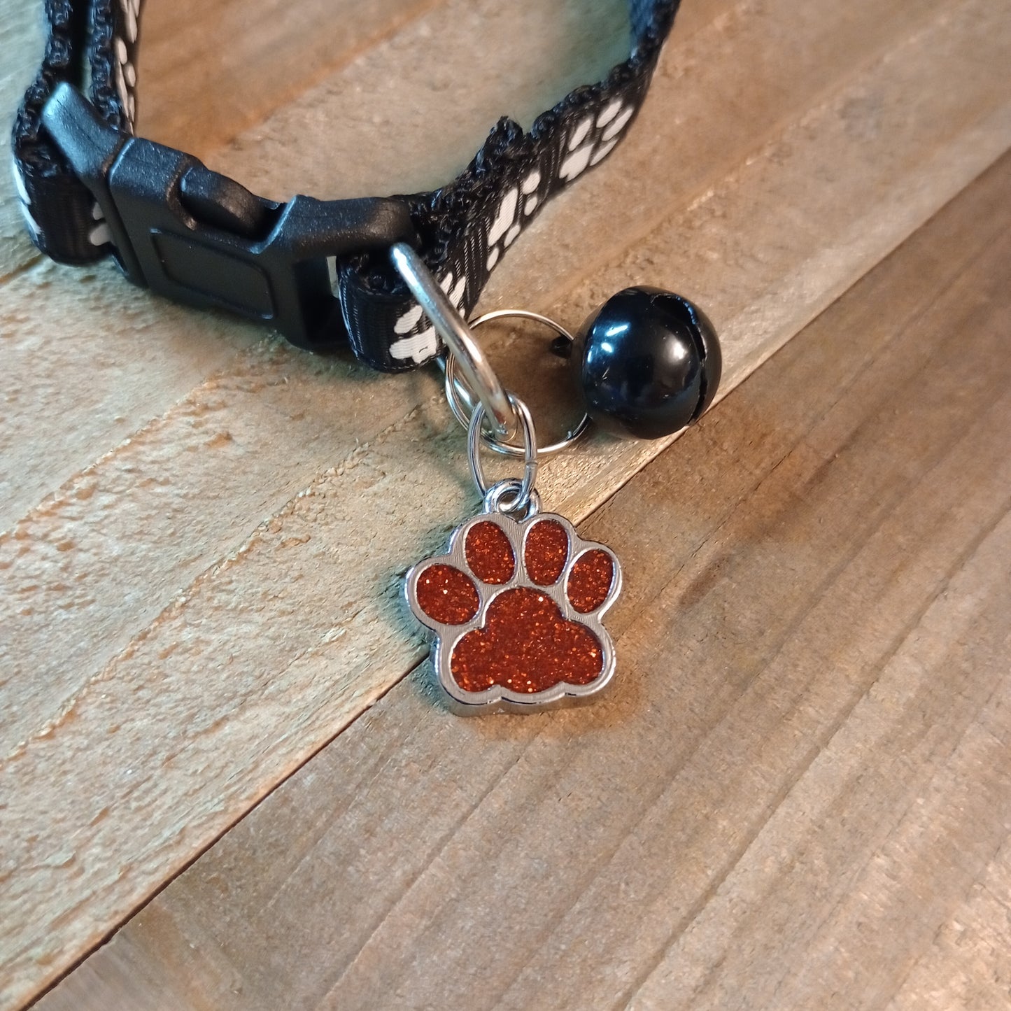 Red Glitter Paw Pet Tag (.7 inch)