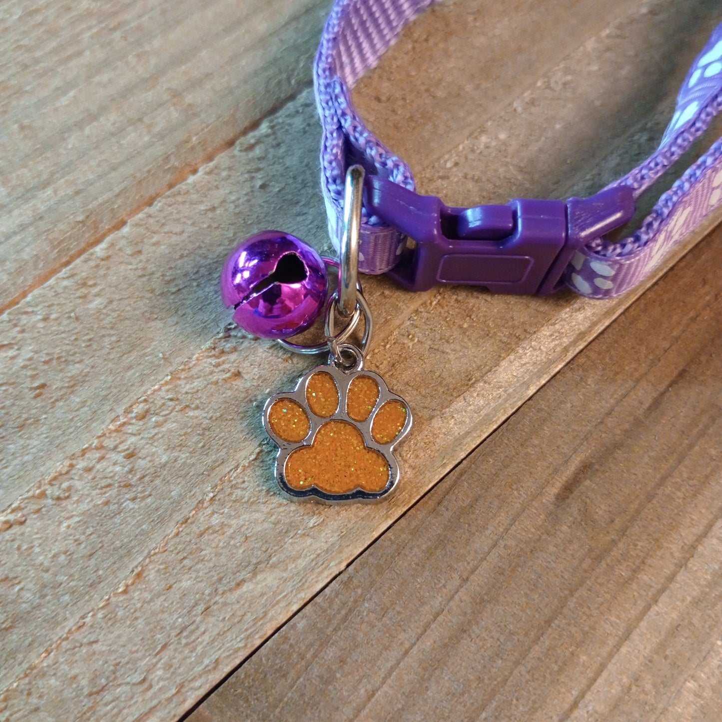 Yellow Glitter Paw Pet Tag (.7 inch)