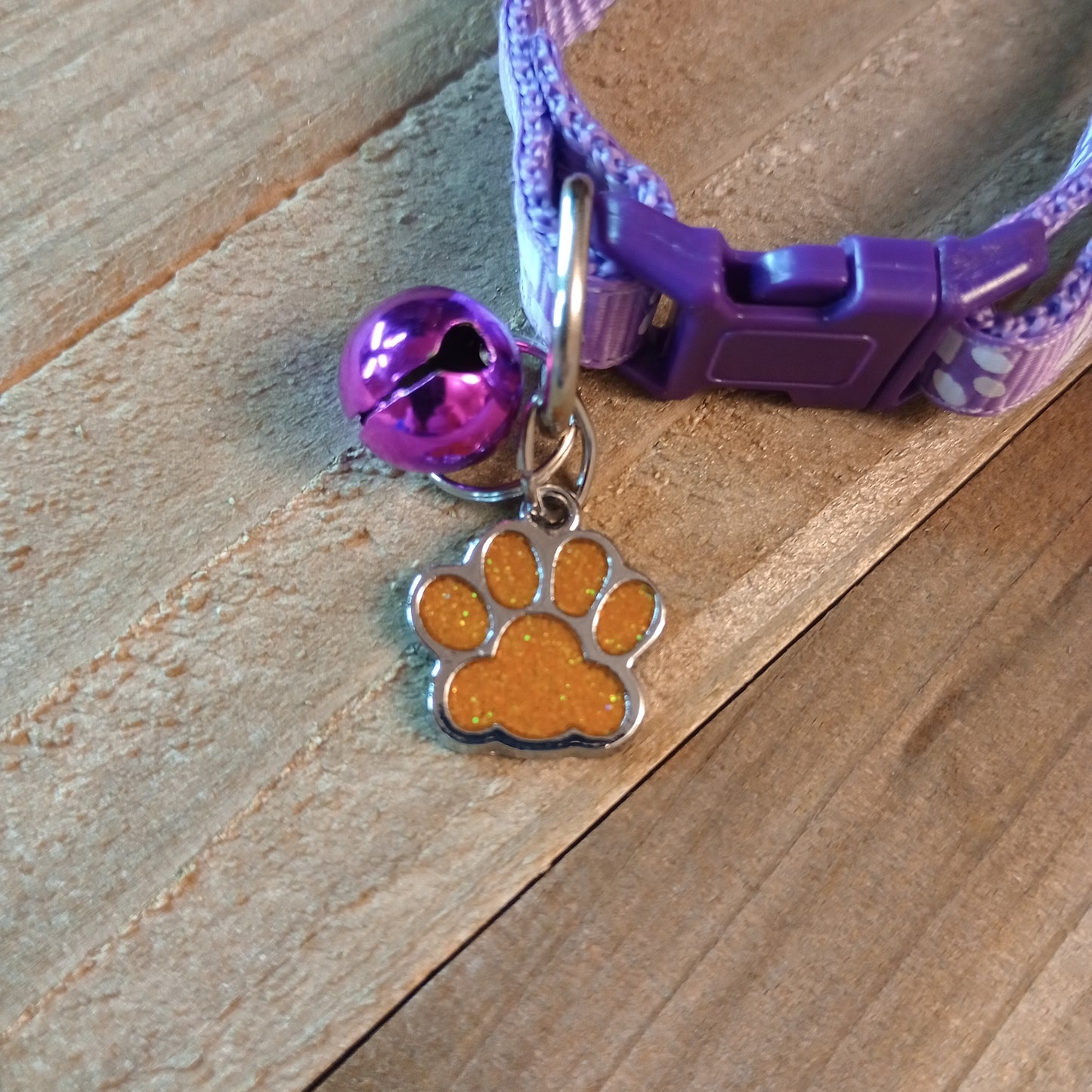 Yellow Glitter Paw Pet Tag (.7 inch)