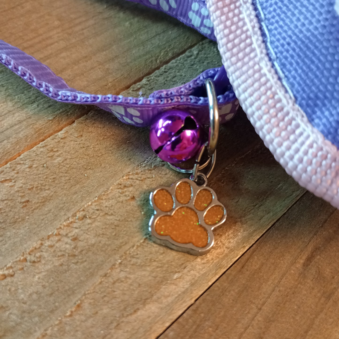 Yellow Glitter Paw Pet Tag (.7 inch)