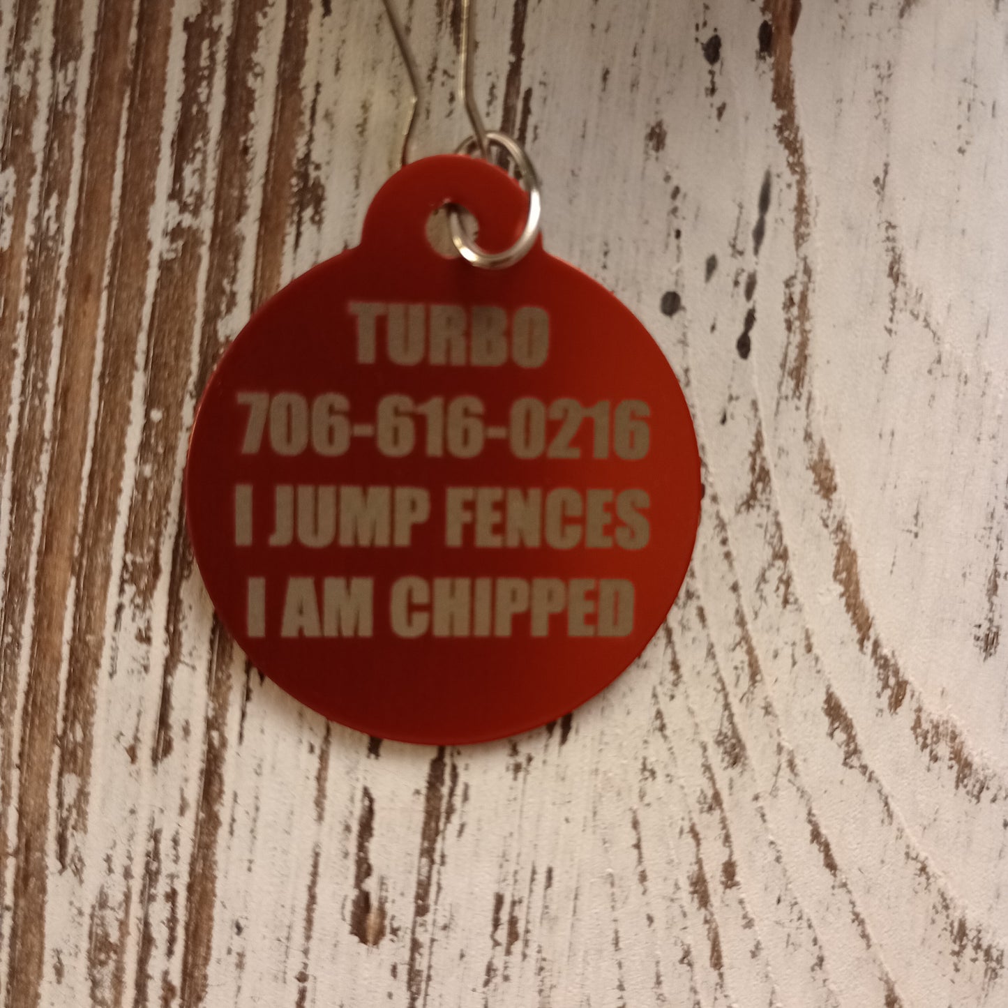 Red Round Pet Tag 1.25 inch