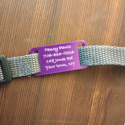 Purple Slide-On Pet Tag