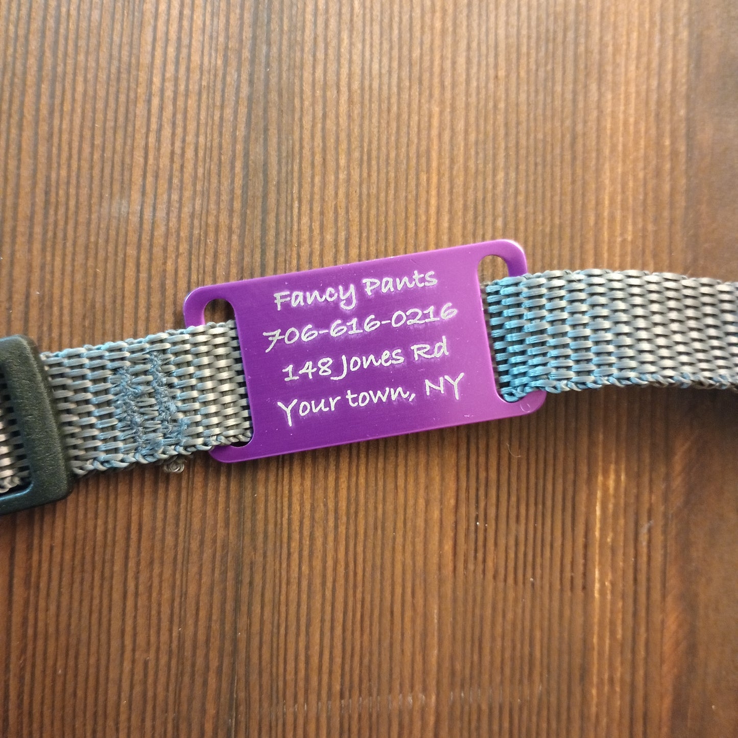 Purple Slide-On Pet Tag