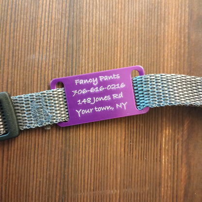 Purple Slide-On Pet Tag