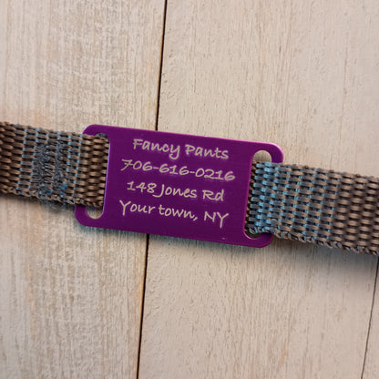 Purple Slide-On Pet Tag